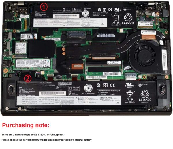 01AV405, Lenovo ThinkPad T460S, T470S, Battery