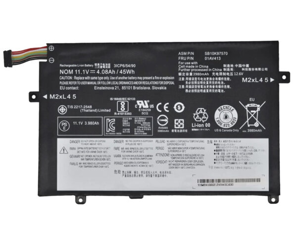 01AV412, Lenovo ThinkPad E470, E475 Battery