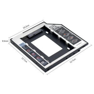 Universal 9.5mm SATA to SATA 2nd (2.5") HDD, SSD Hard Drive Caddy adapter, Optical Bay