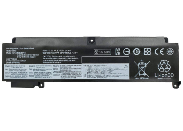 01AV405, Lenovo ThinkPad T460S, T470S, Battery