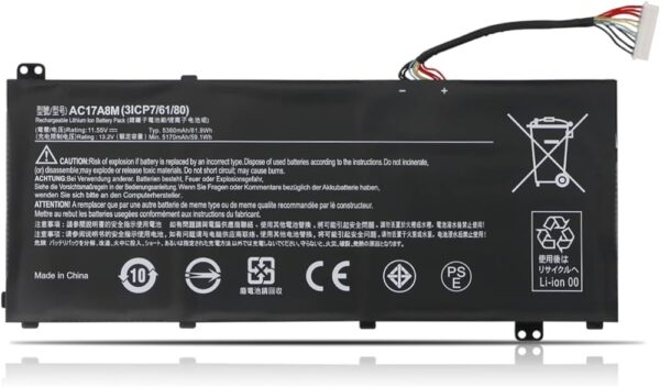 Acer Spin 3 SP314-52, TravelMate X3 TMX3310, AC17A8M Battery