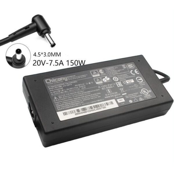 150W 20V-7.5A, MSI GF76, 4.5*3.0mm tip, AC power Adapter